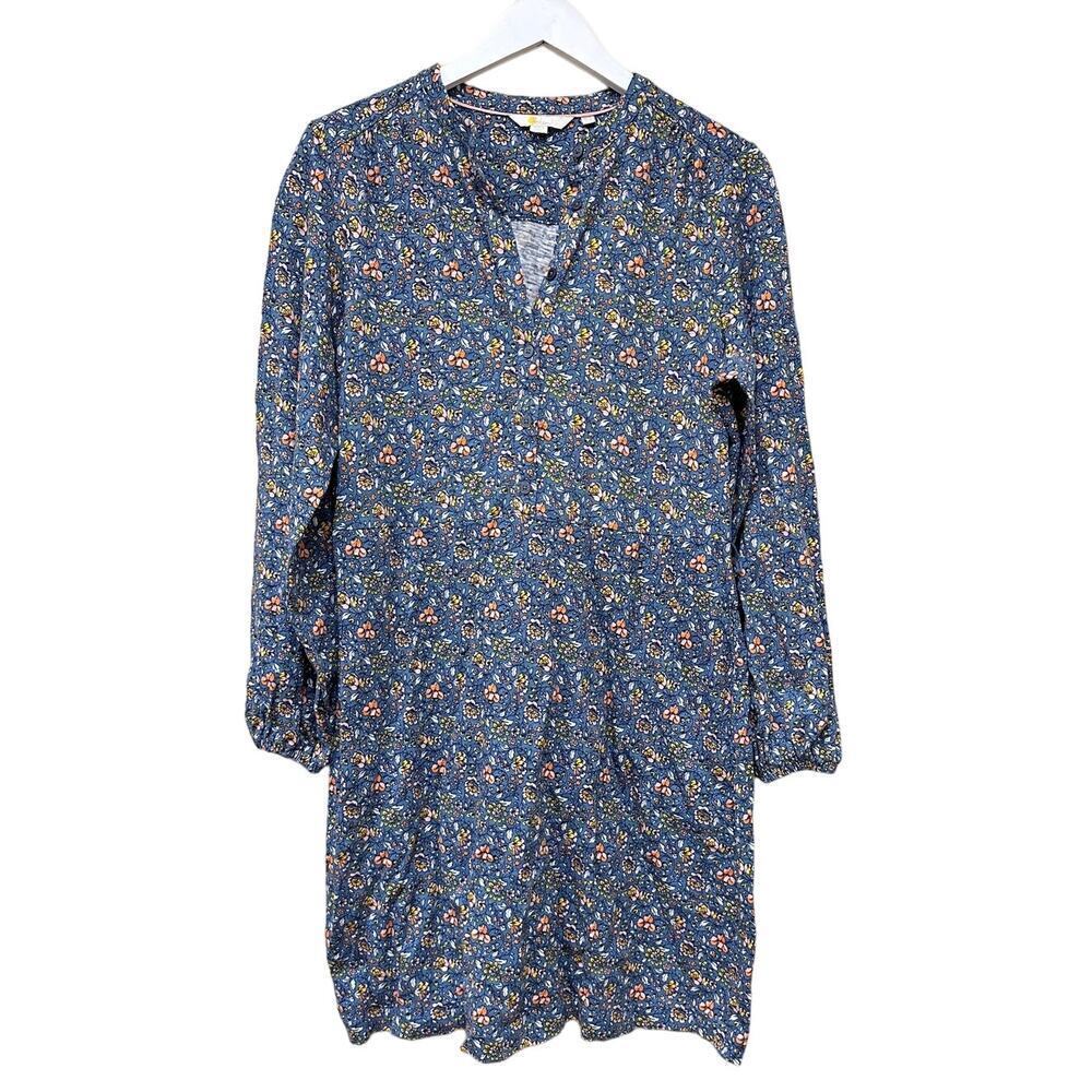 Boden Size 8L Blue Floral Shift Dress